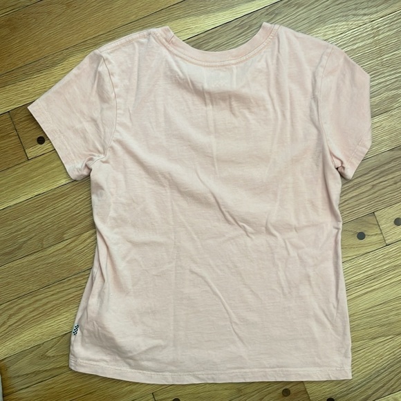 Vans T-Shirt Pink Flocked Logo Letters Short Sleeve Cotton Size Small - Picture 6 of 6